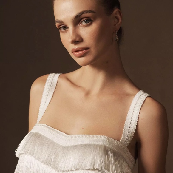 Mare Mare Fringe Crop Top & Mini Skirt Set in Ivory (NWT) - Picture 3 of 7